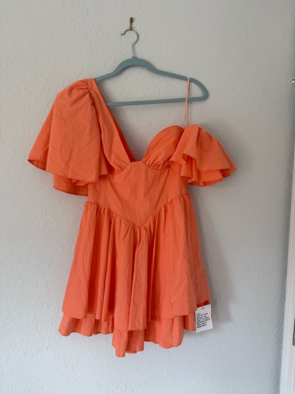 ASOS Luxe Off Shoulder Mini Dress Size 6 Orange NWT Party After 5